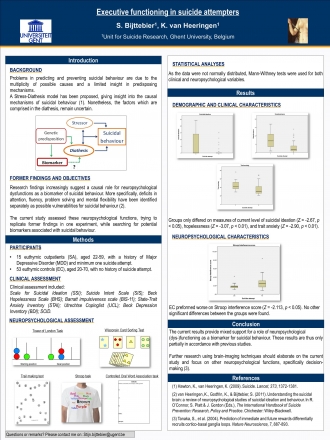 ESSSB -14 Tel-Aviv: Executive functioning in suicide attempters